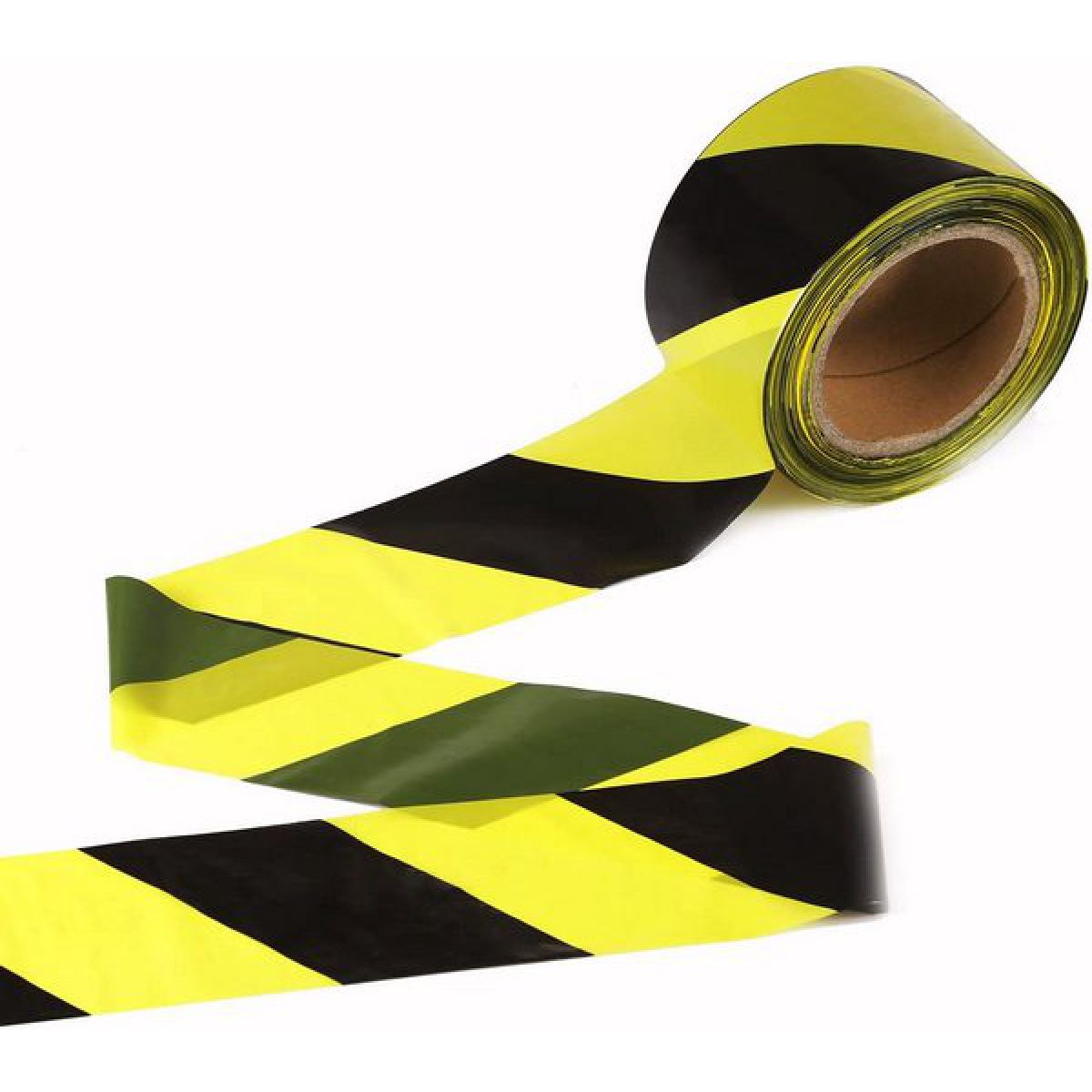 Лента оградительная сигнальная "Стандарт", желто-черная 100 м.п., 75 мм