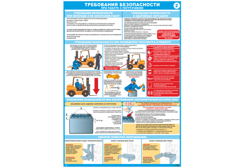 Плакат Требования безопасности при работе с погрузчиком