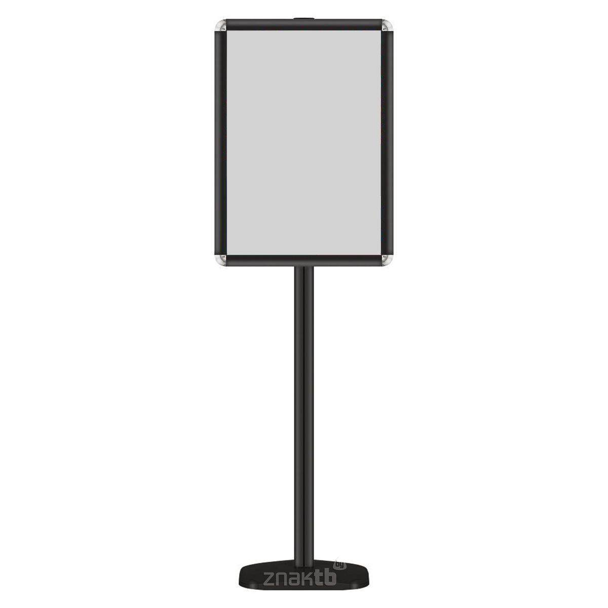 8608 Рекламно-информационная стойка двусторонняя с одной рамкой А4, черная