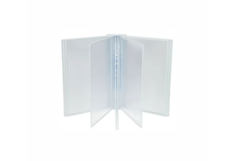 Настенная перекидная демо-система с белыми карманами А4