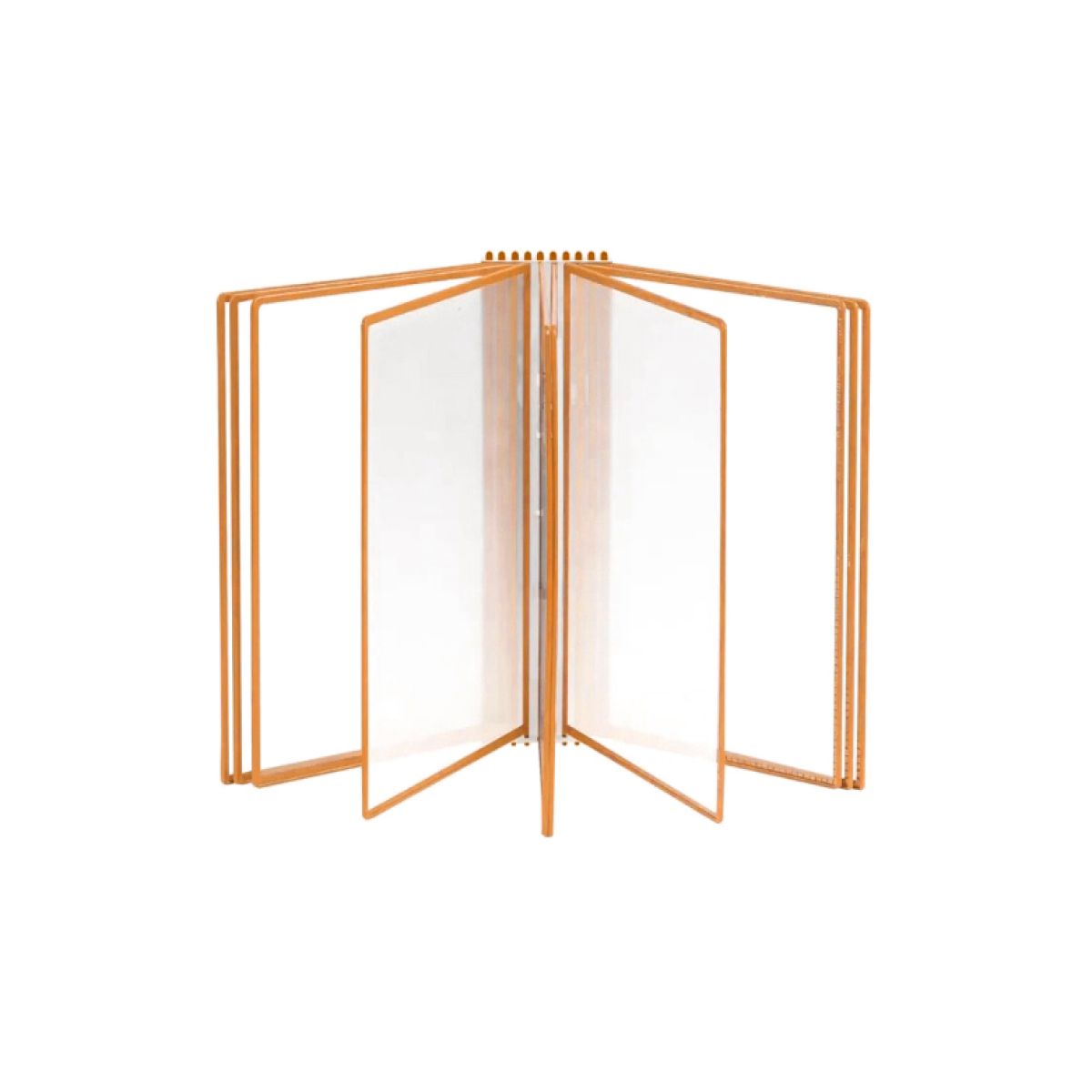 заказать «Настенная перекидная демо-система с оранжевыми карманами А4» Настенная перекидная демо-система с оранжевыми карманами А4