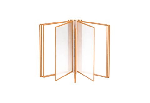 Настенная перекидная демо-система с оранжевыми карманами А4 Настенная перекидная демо-система с оранжевыми карманами А4