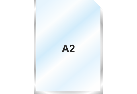 Пластиковый карман А2 вертикальный самоклеящийся, СЕРЕБРИСТЫЙ