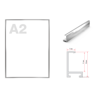 Рамка алюминиевая ПН-01 (Нильсон) А2 серебристая глянцевая
