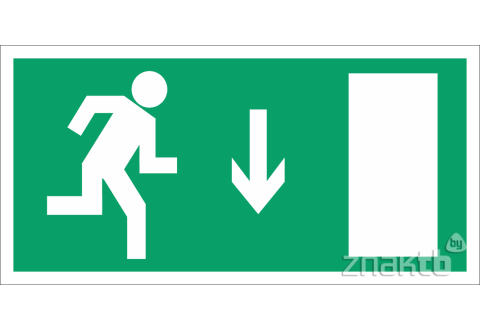 Знак Указатель двери эвакуационного выхода (правосторонний) код Е09