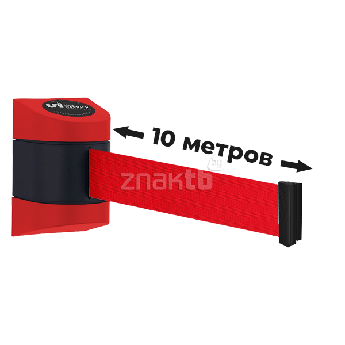 Настенный блок пластиковый красный с красной лентой 10 метров