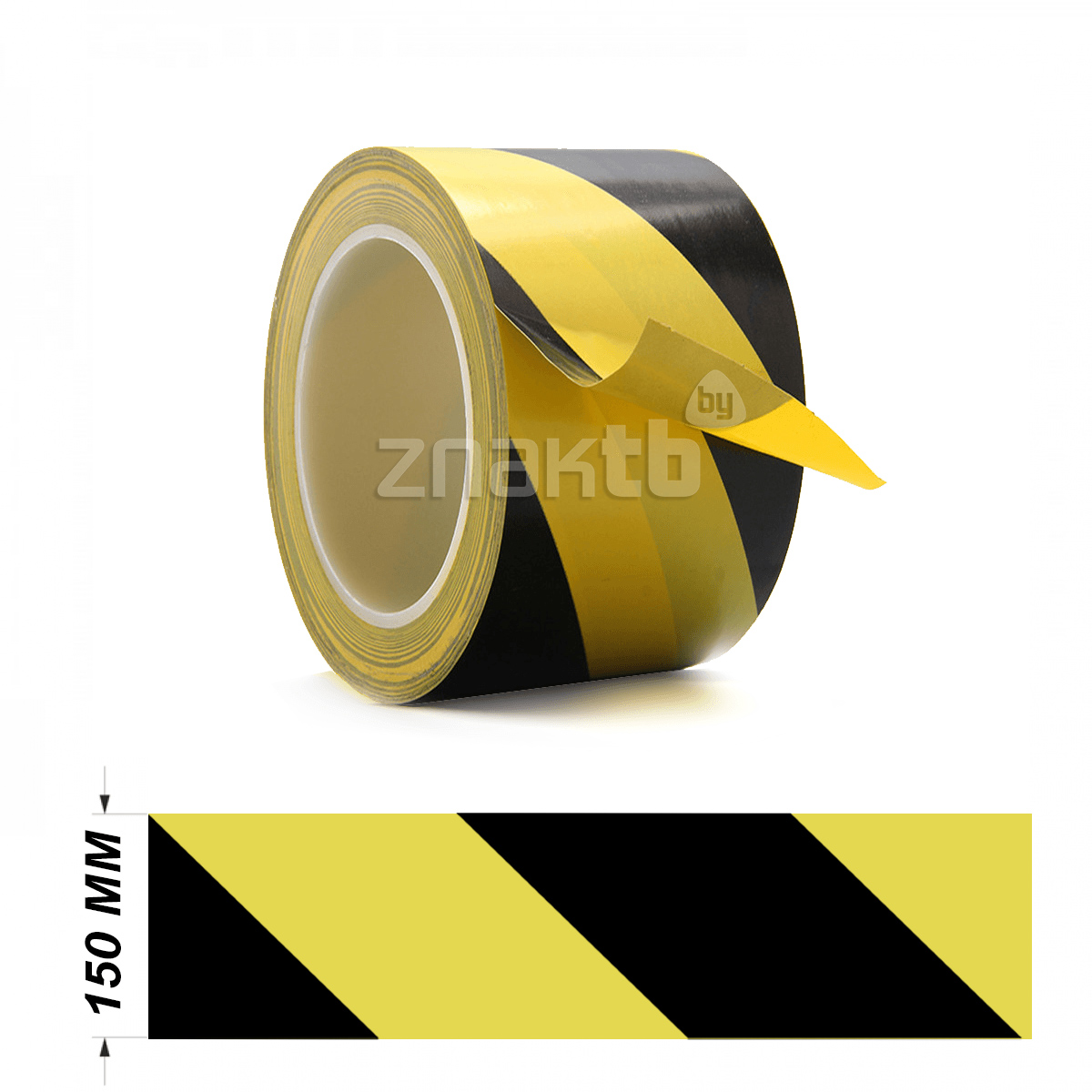 Лента ПВХ для разметки US200, желто/черный 150мм*33м