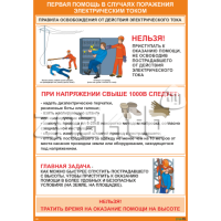 2309 Плакат по охране труда Первая помощь в случаях поражения электрическим током