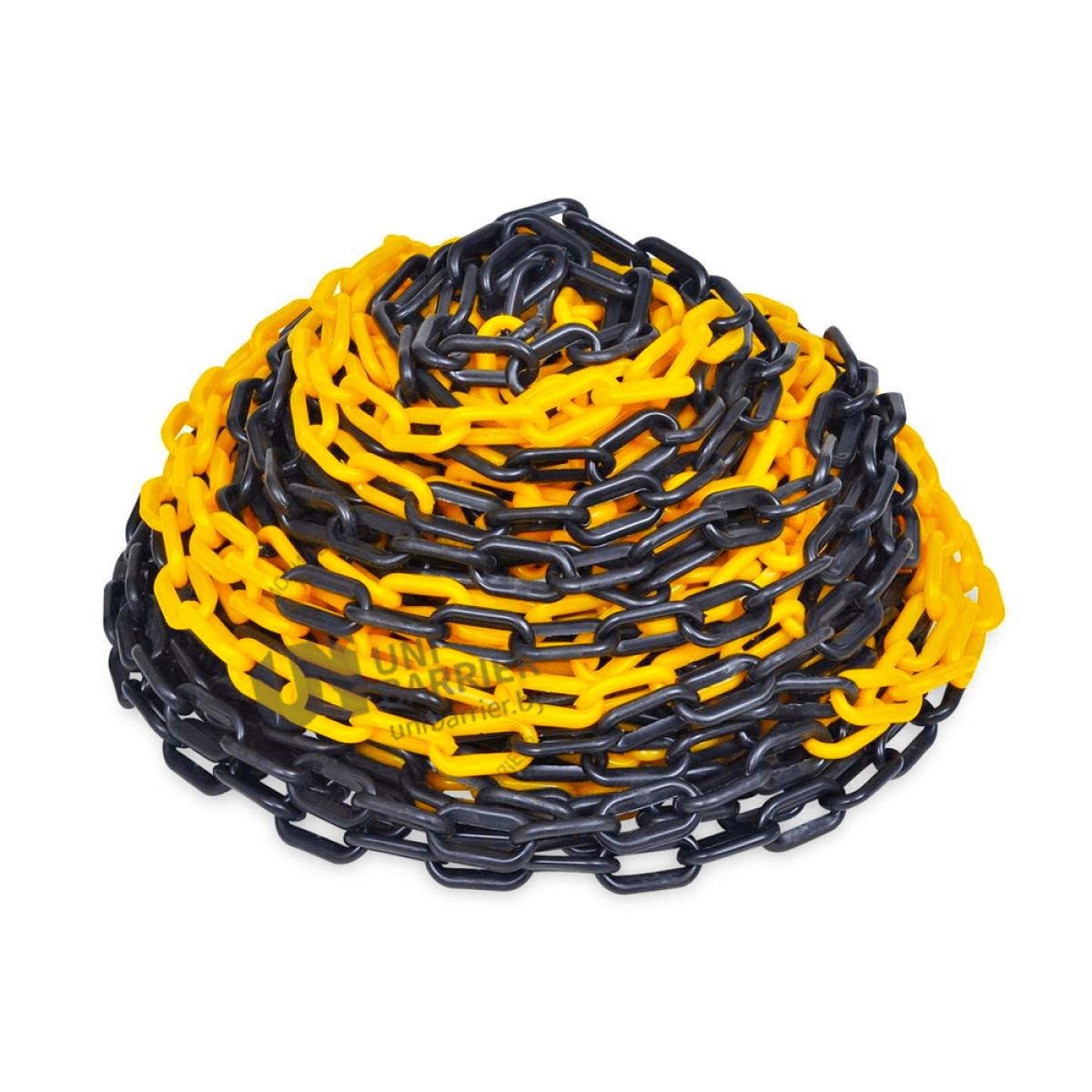991353 Стойка ограждения с цепью пластиковая желтая основание на колесиках желто-черная цепь