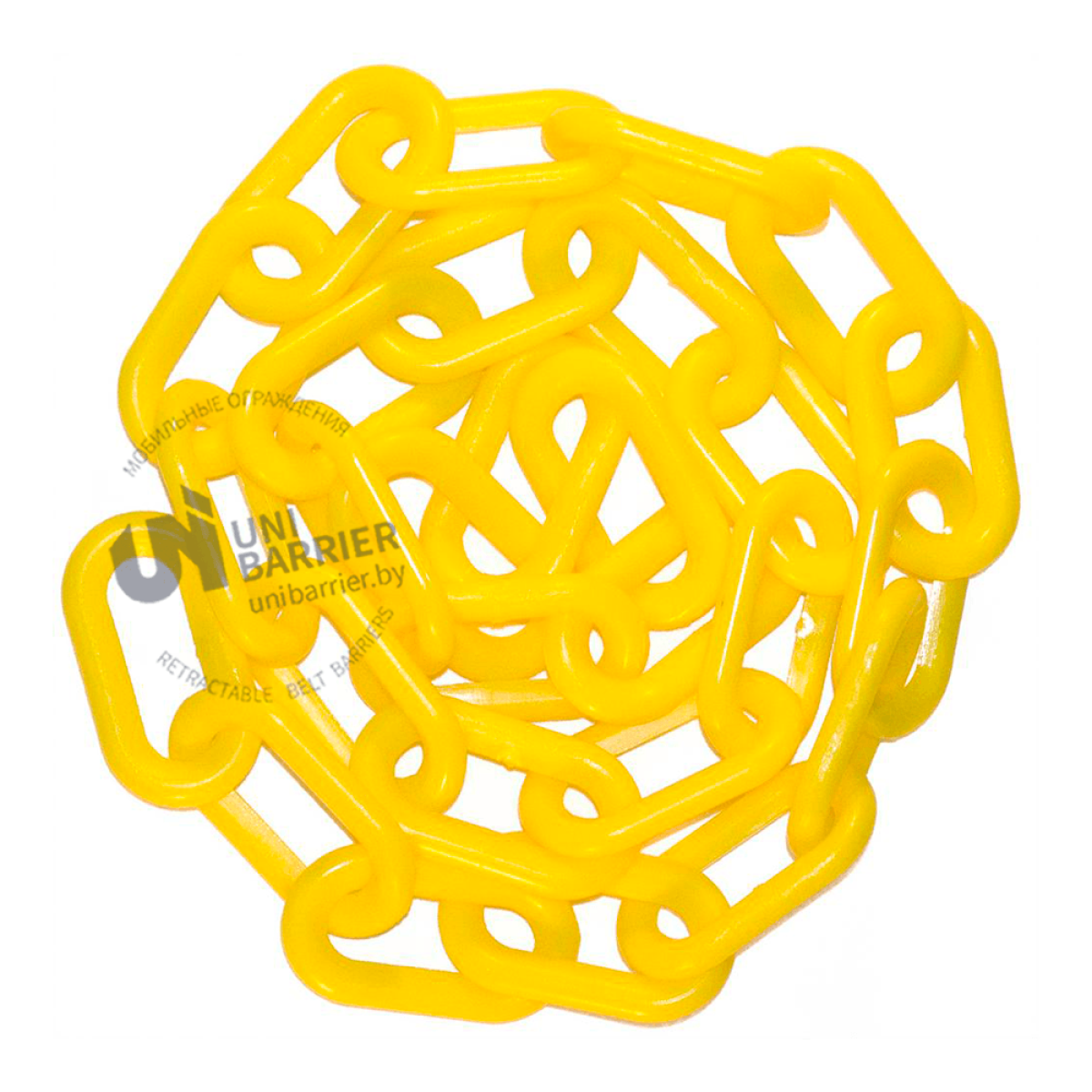 991255  Стойка ограждения с цепью пластиковая желтая тяжелое основание желтая цепь