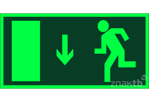 Знак Указатель двери эвакуационного выхода (правосторонний) фотолюм.