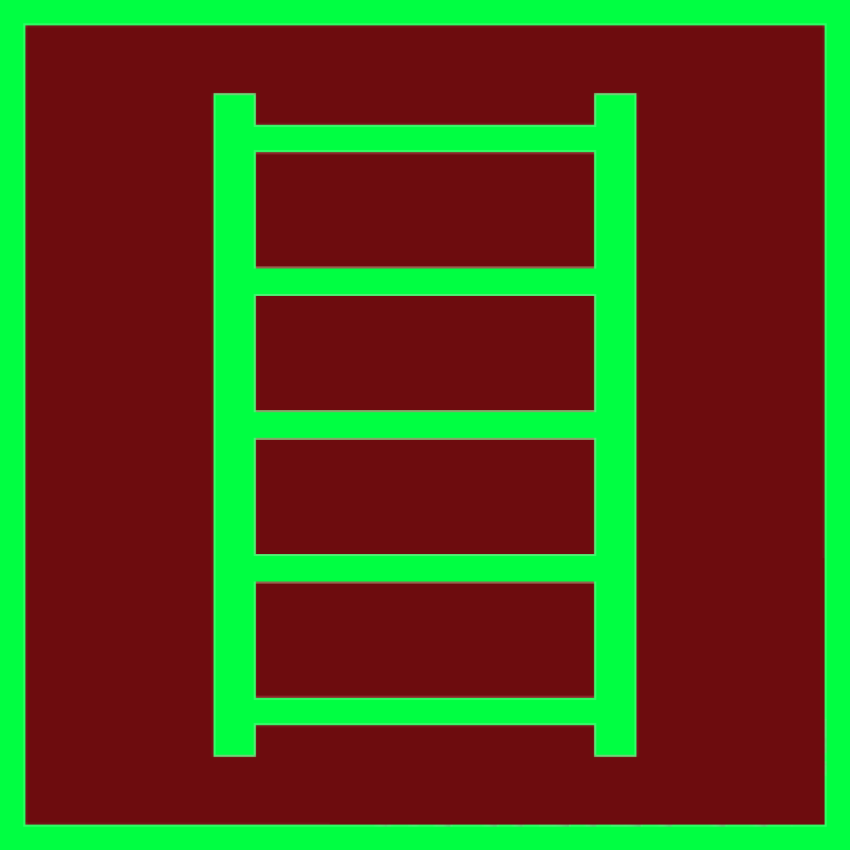 Знак Пожарная лестница фотолюминесцентный код F03