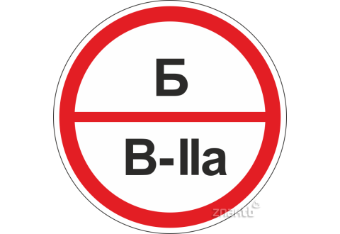 Знак категорийности помещений Б/В2а