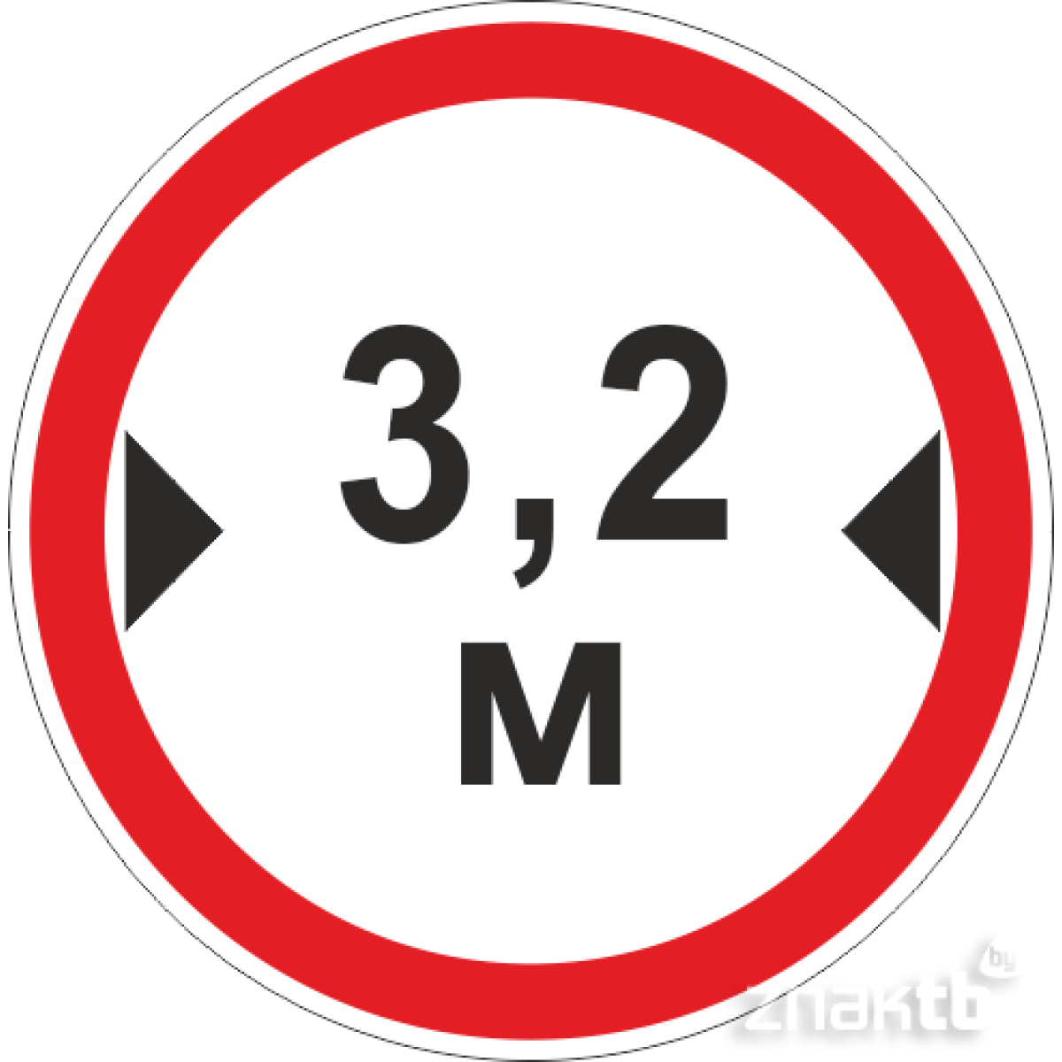 Знак Ограничение ширины проезда 3.2м