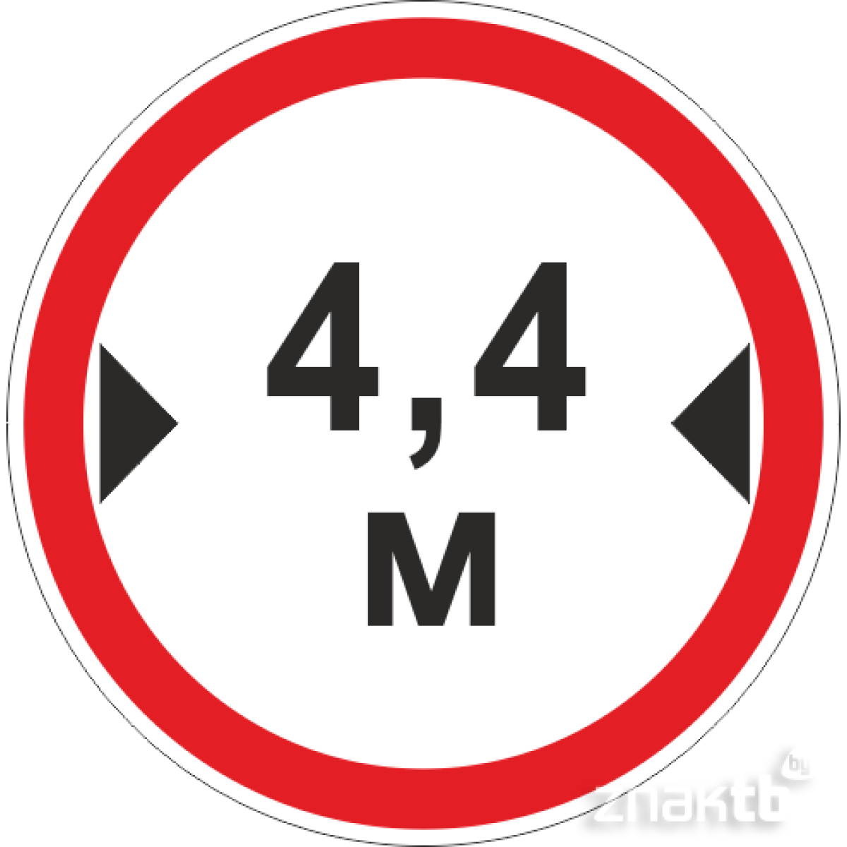Знак Ограничение ширины проезда 4.4м