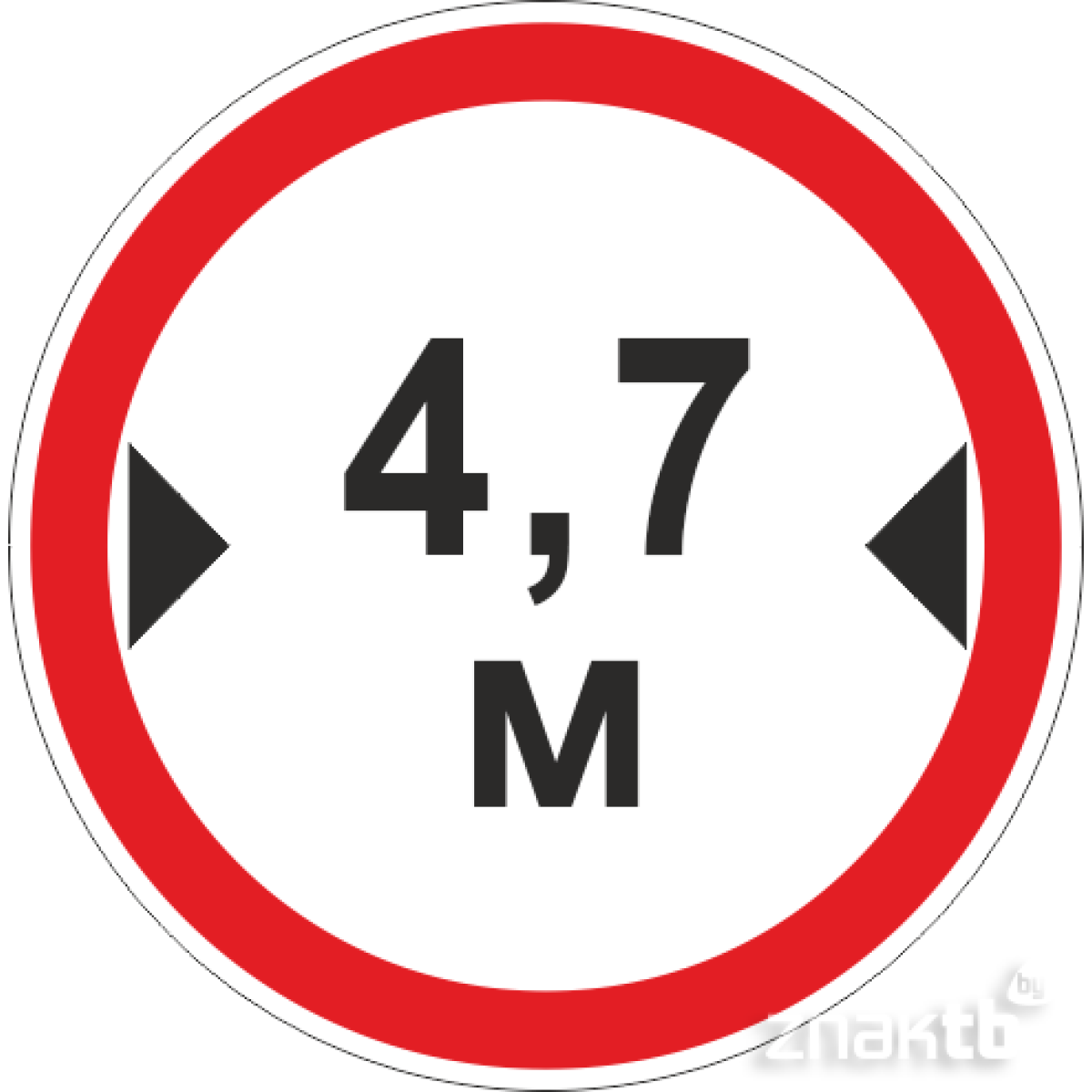 Знак Ограничение ширины проезда 4.7м