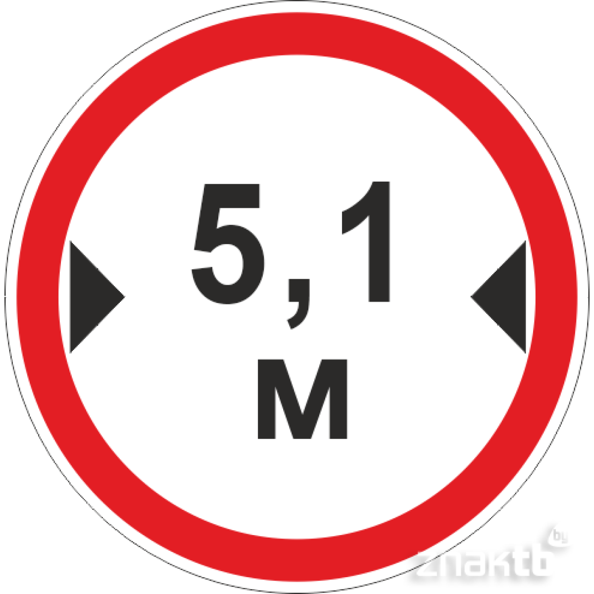 Знак Ограничение ширины проезда 5.1м