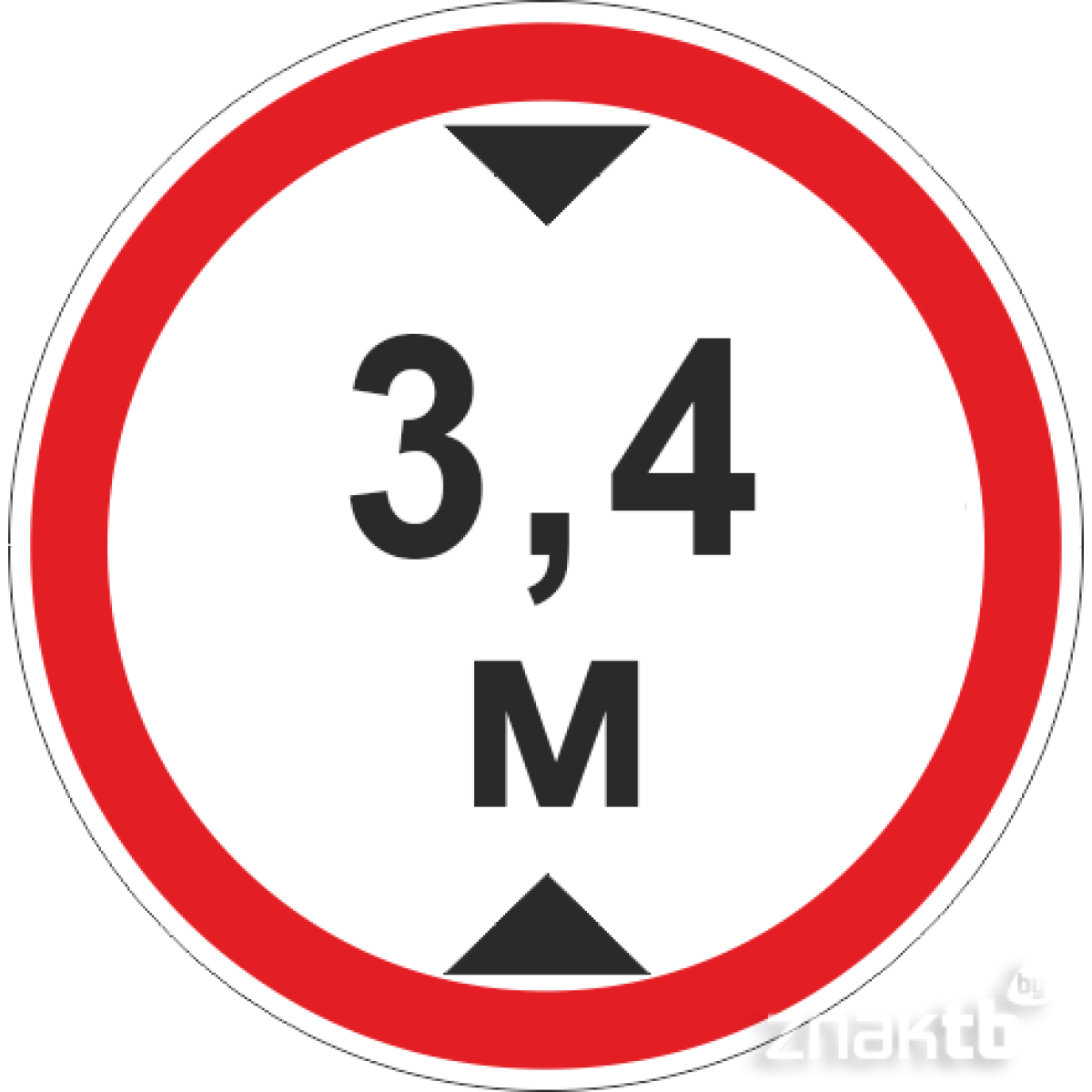 Знак Ограничение высоты проезда 3.4м