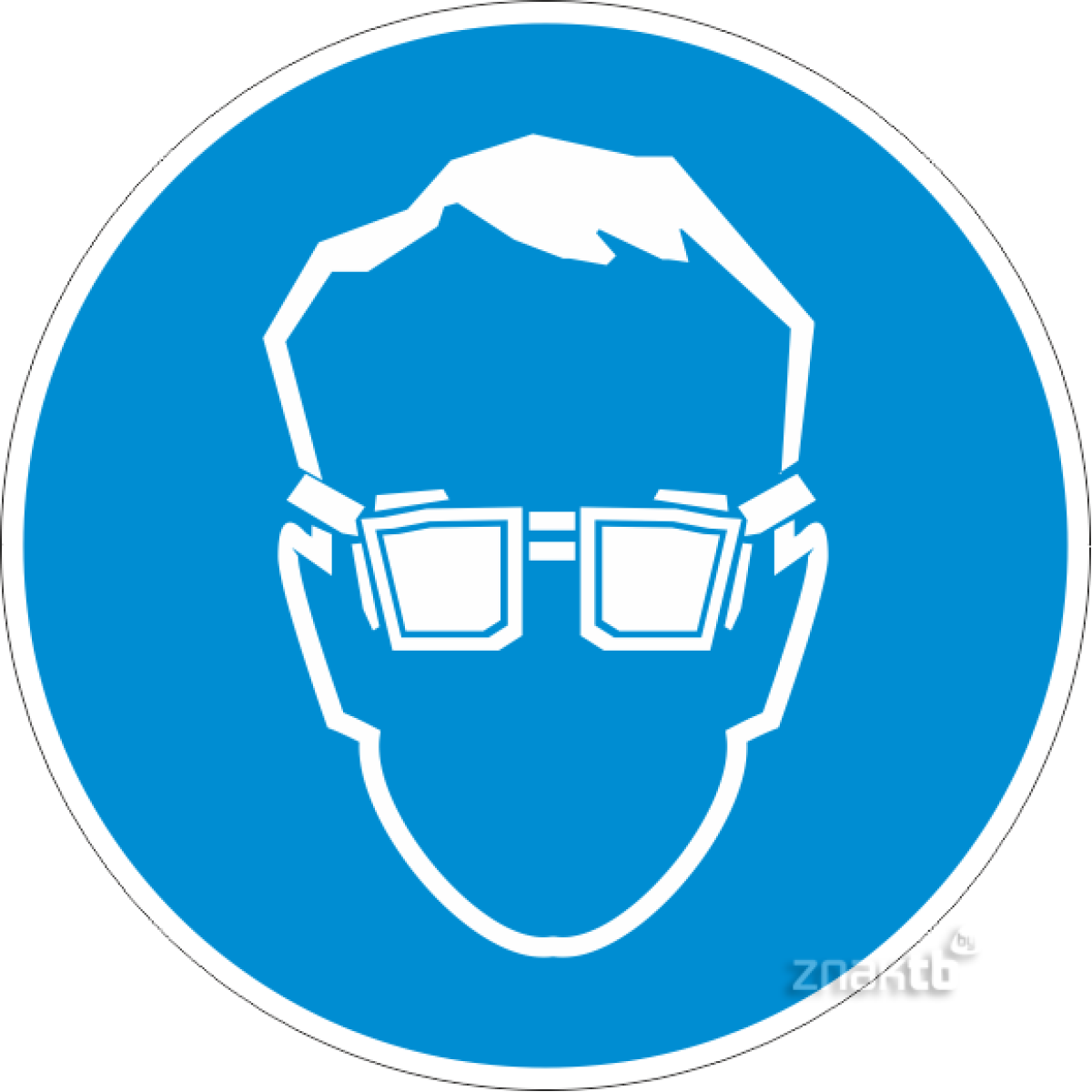 Знак Работать в защитных очках код М01