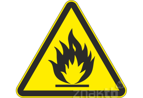 104 Знак Пожароопасно! Легковоспламеняющиеся вещества код W01