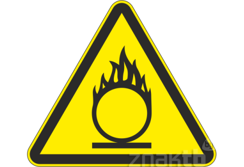 105 Знак Пожароопасно! Окислитель код W11