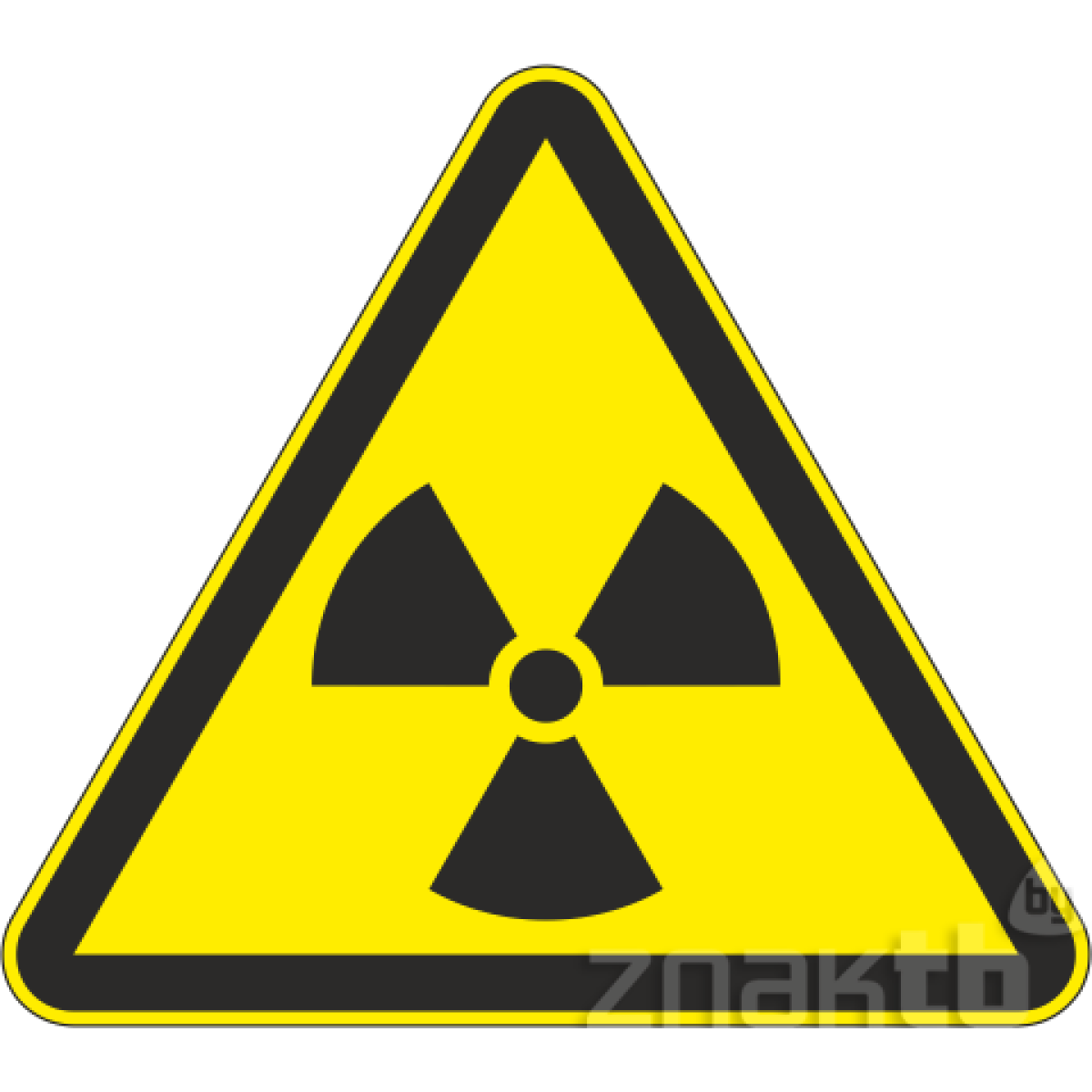 109 Знак Опасно! Радиоактивные вещества или ионизирующее излучение, знак радиационной опасности код W05