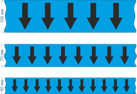 Маркировочная лента для трубопровода со стрелками, синяя
