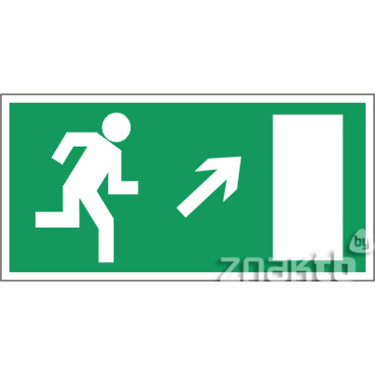 Знак Направление к эвакуационному выходу (по лестнице направо вверх) 