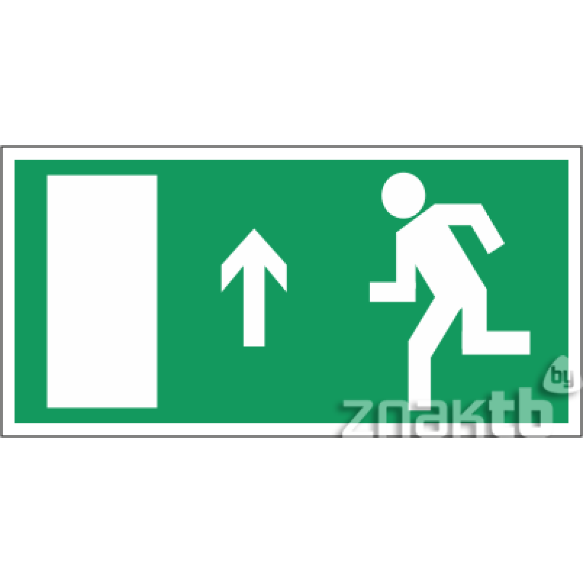 Знак Направление к эвакуационному выходу прямо (левосторонний) код Е12