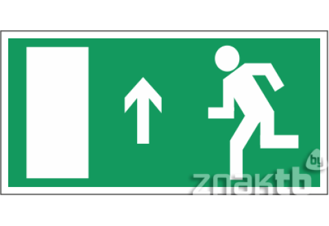 Знак Направление к эвакуационному выходу прямо (левосторонний) код Е12
