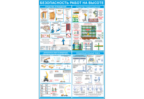 4706 Стенд информационный "Безопасность работы на высоте" 1130*730 мм